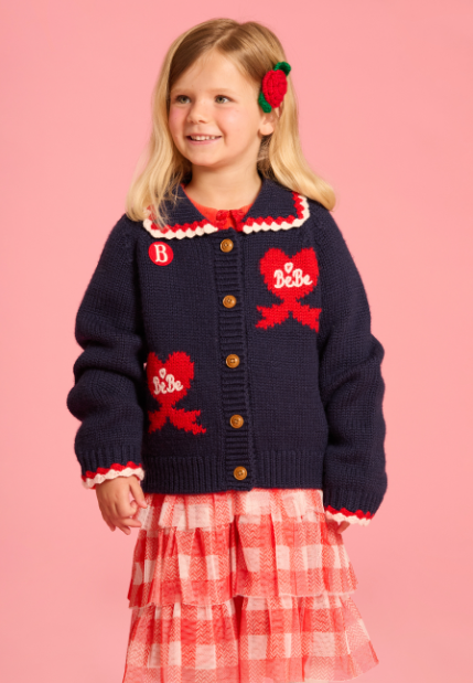 BEBE DE PINO Bebedepino heart scallop collar sweater cardigan
