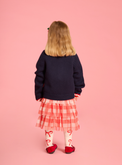 BEBE DE PINO Bebedepino heart scallop collar sweater cardigan