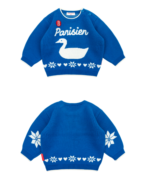 BEBE DE PINO Parisien duck baby sweater pullover