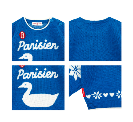 BEBE DE PINO Parisien duck baby sweater pullover