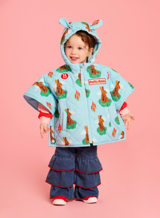 BEBE DE PINO Check ribbon baby frill denim pants