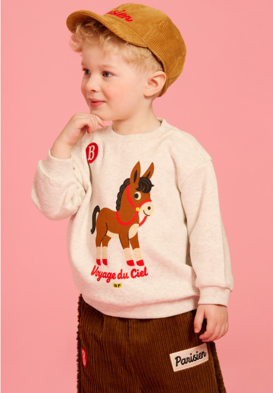 BEBE DE PINO Pony baby applique corduroy pants