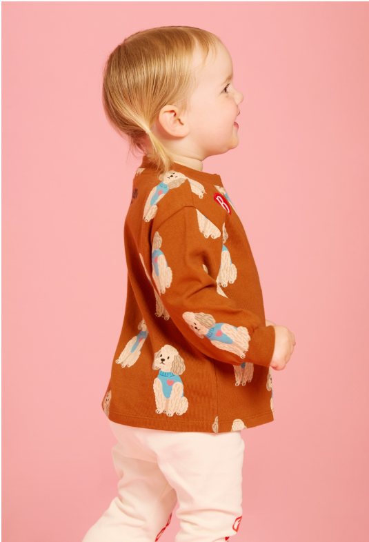 BEBE DE PINO All over poodle baby long sleeve tee
