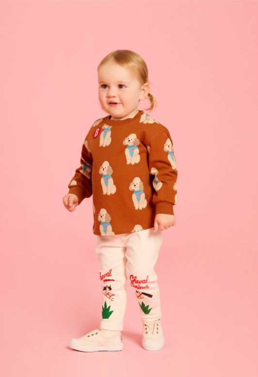 BEBE DE PINO All over poodle baby long sleeve tee