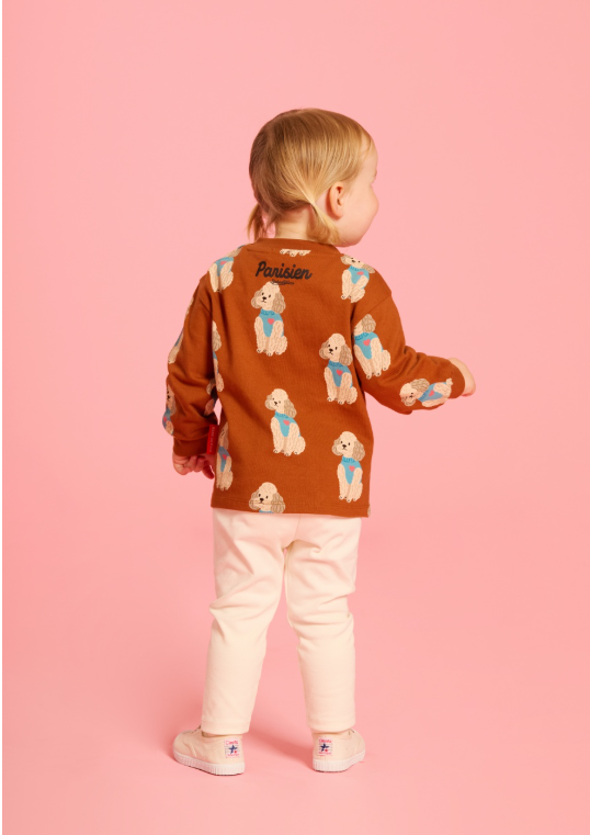 BEBE DE PINO All over poodle baby long sleeve tee
