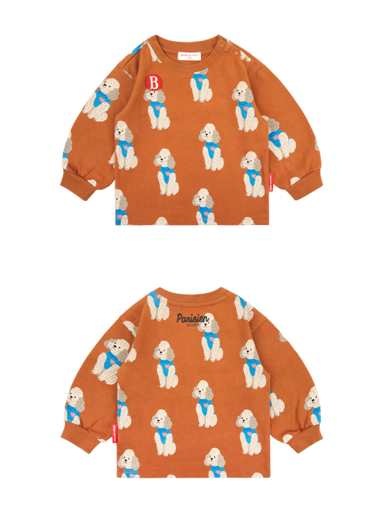 BEBE DE PINO All over poodle baby long sleeve tee