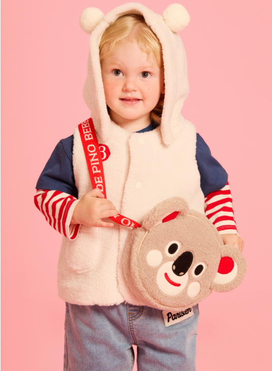 BEBE DE PINO Baby Koala Tumble Fur Hooded Vest