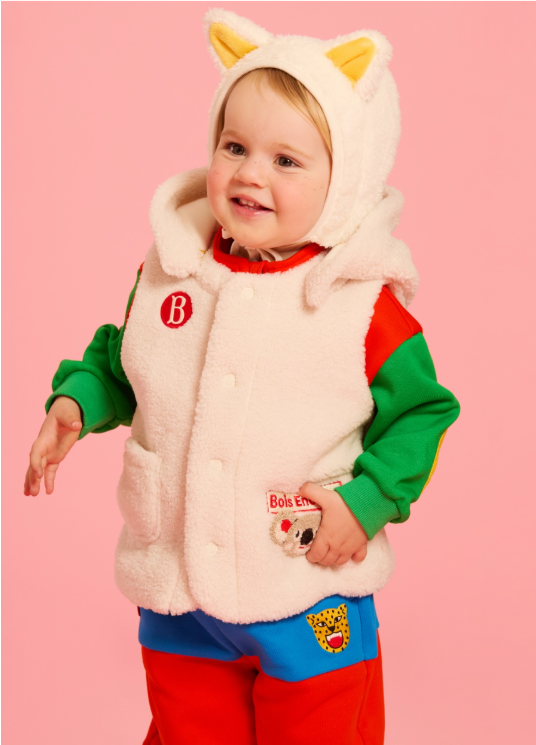 BEBE DE PINO Baby Koala Tumble Fur Hooded Vest