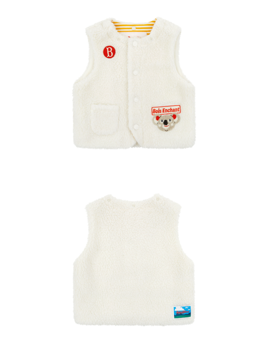 BEBE DE PINO Baby Koala Tumble Fur Hooded Vest