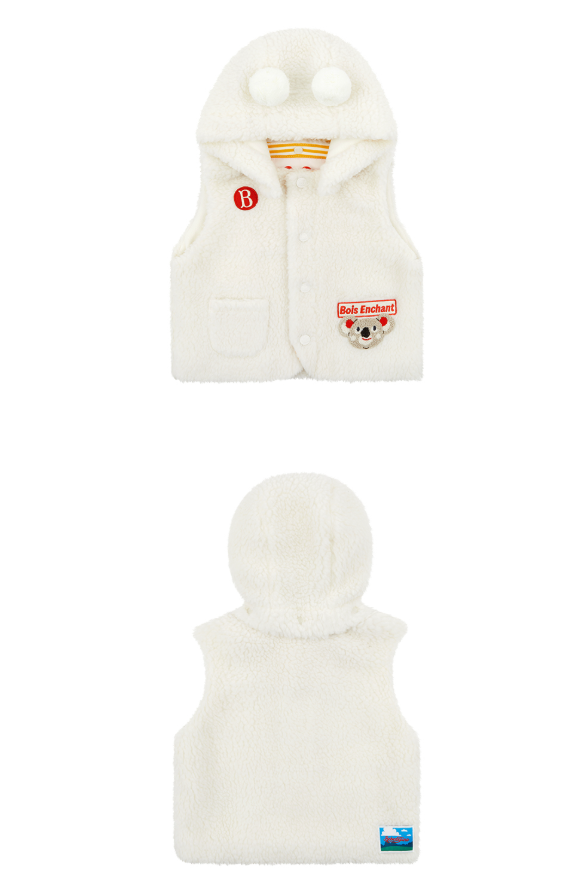 BEBE DE PINO Baby Koala Tumble Fur Hooded Vest