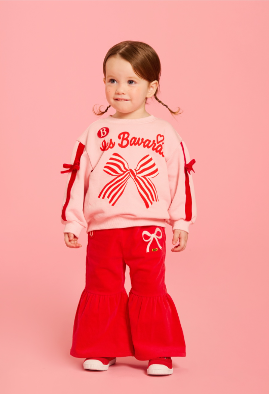 BEBE DE PINO Stripe ribbon baby sweatshirt