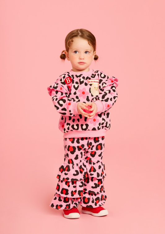 BEBE DE PINO All over leopard ruffle sweatpants