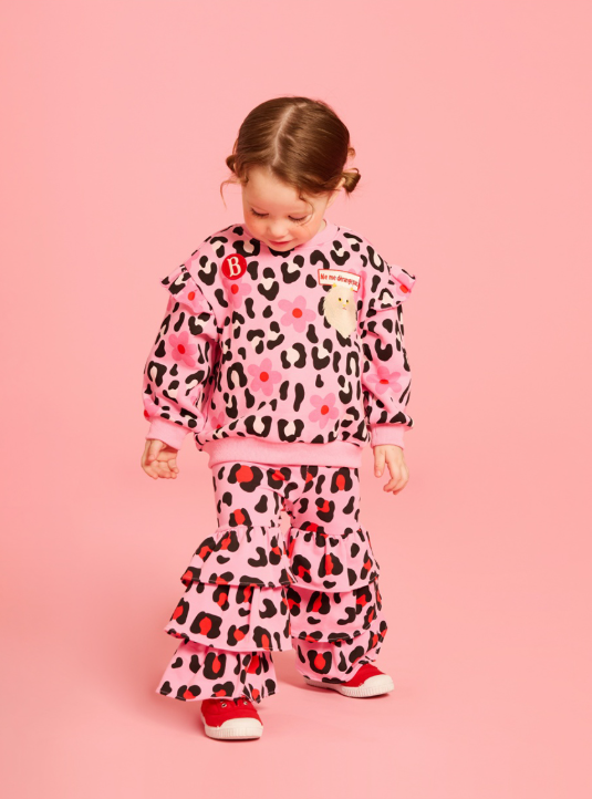 BEBE DE PINO All over leopard ruffle sweatpants