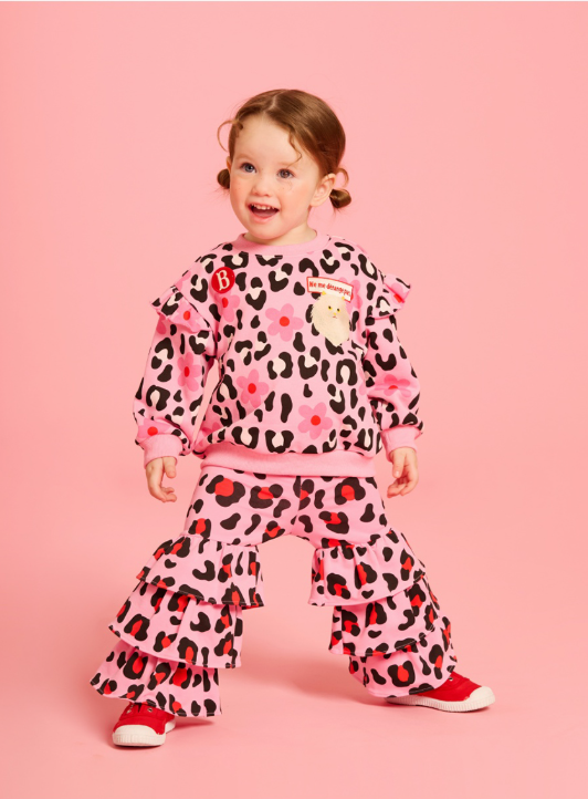 BEBE DE PINO All over leopard ruffle sweatpants