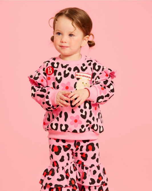 BEBE DE PINO All over leopard ruffle sweatpants
