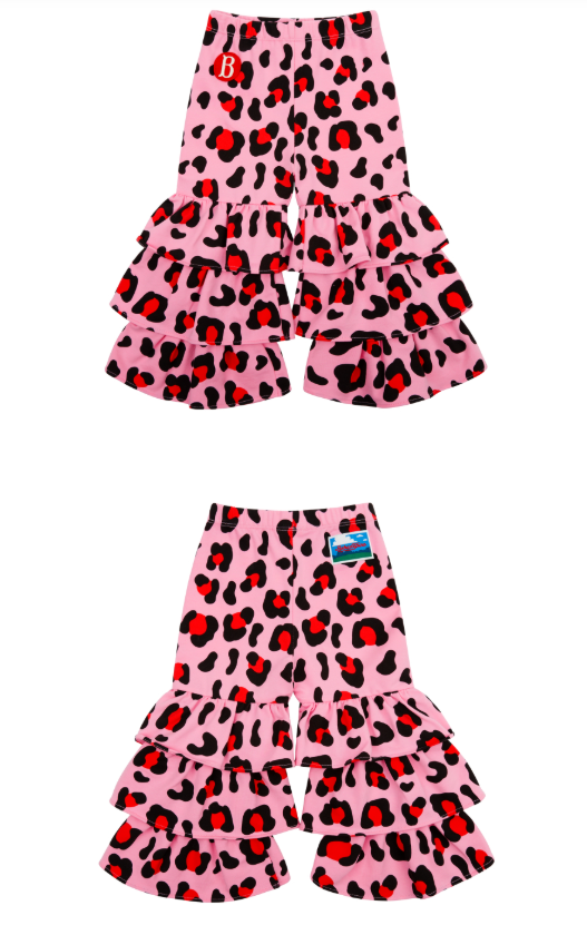 BEBE DE PINO All over leopard ruffle sweatpants