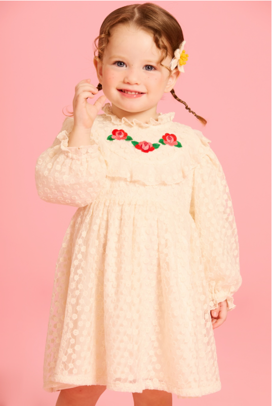 BEBE DE PINO Camellia baby lace frill dress