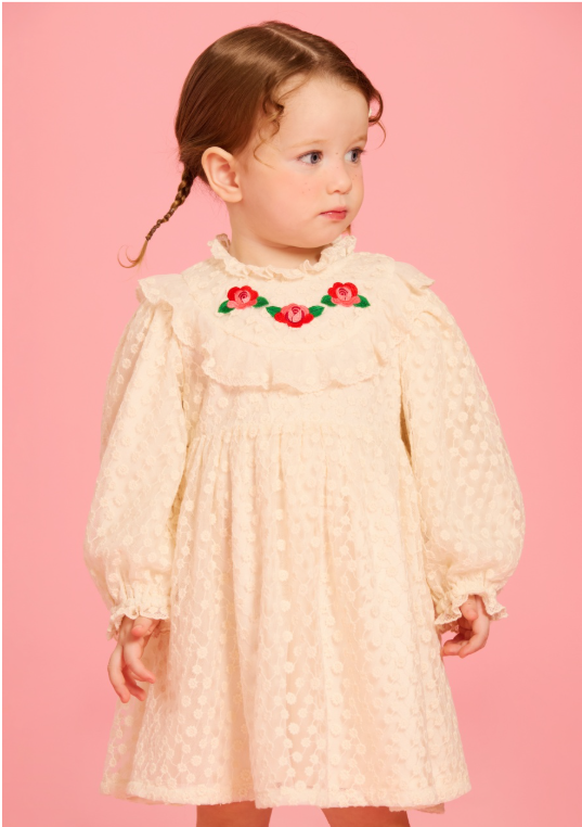 BEBE DE PINO Camellia baby lace frill dress