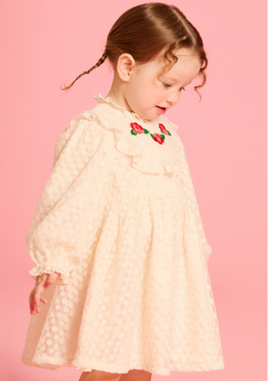 BEBE DE PINO Camellia baby lace frill dress