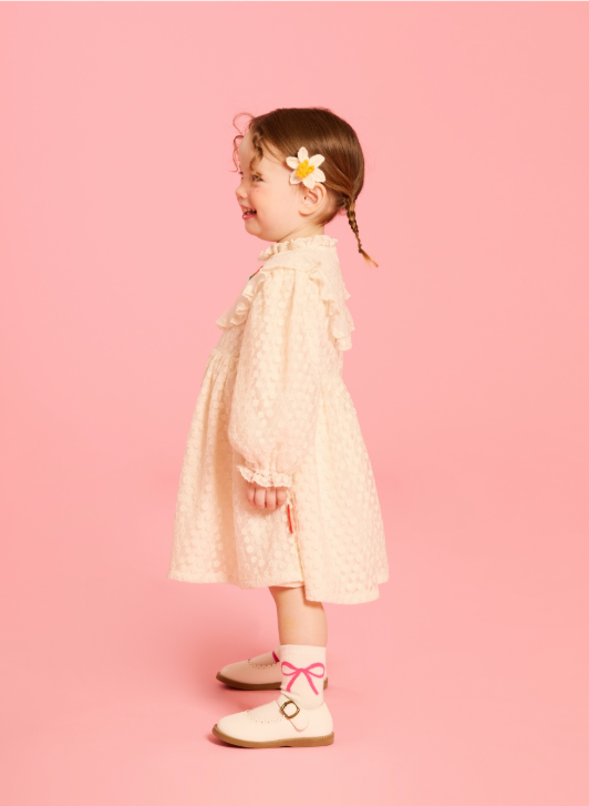 BEBE DE PINO Camellia baby lace frill dress