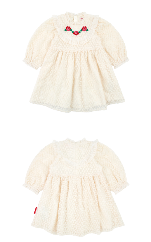 BEBE DE PINO Camellia baby lace frill dress