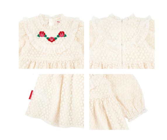 BEBE DE PINO Camellia baby lace frill dress