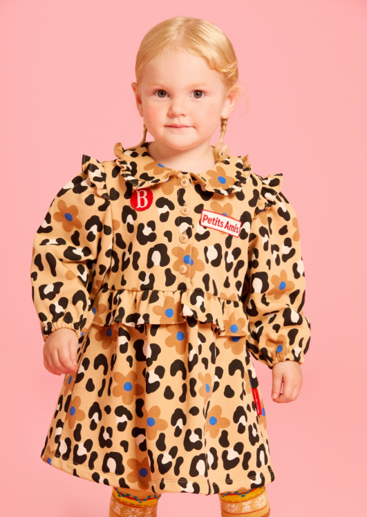 BEBE DE PINO Camellia baby check puff bodysuit set
