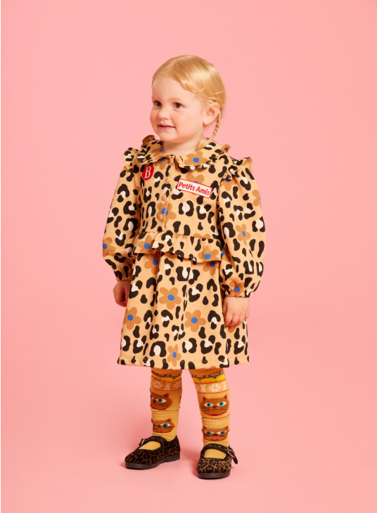 BEBE DE PINO Camellia baby check puff bodysuit set