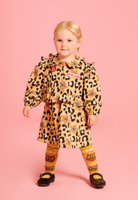 BEBE DE PINO Camellia baby check puff bodysuit set