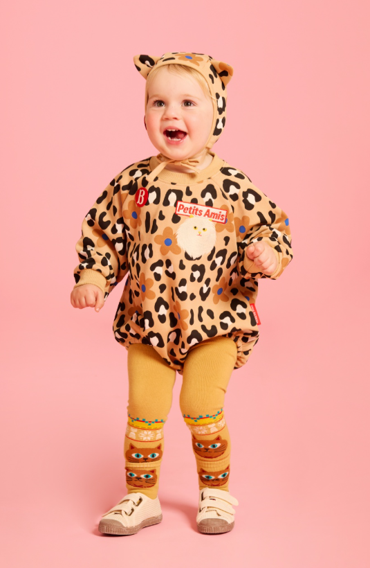 BEBE DE PINO All over leopard baby bodysuit set