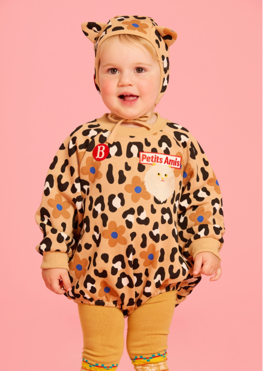 BEBE DE PINO All over leopard baby bodysuit set