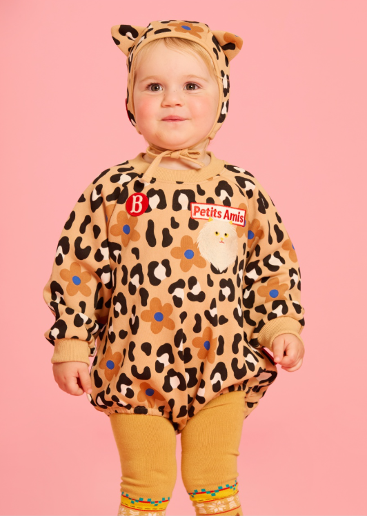 BEBE DE PINO All over leopard baby bodysuit set
