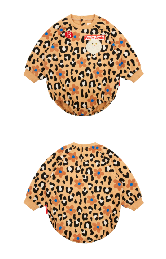 BEBE DE PINO All over leopard baby bodysuit set