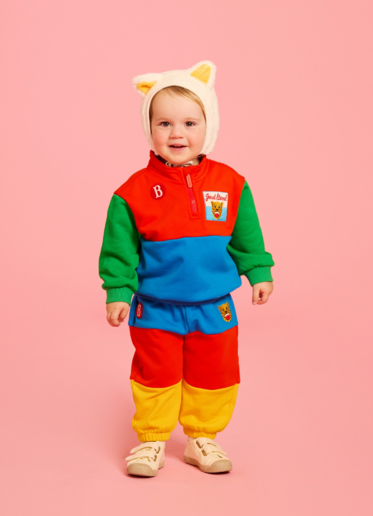 BEBE DE PINO Leopard baby color block sweatpants