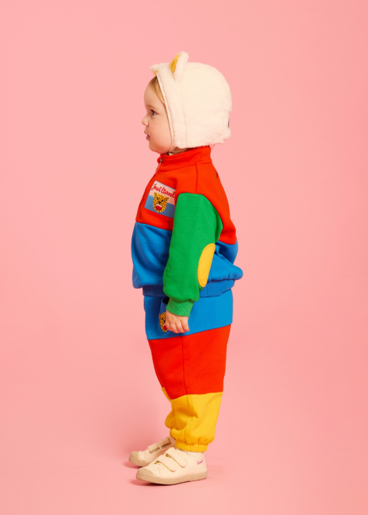 BEBE DE PINO Leopard baby color block sweatpants