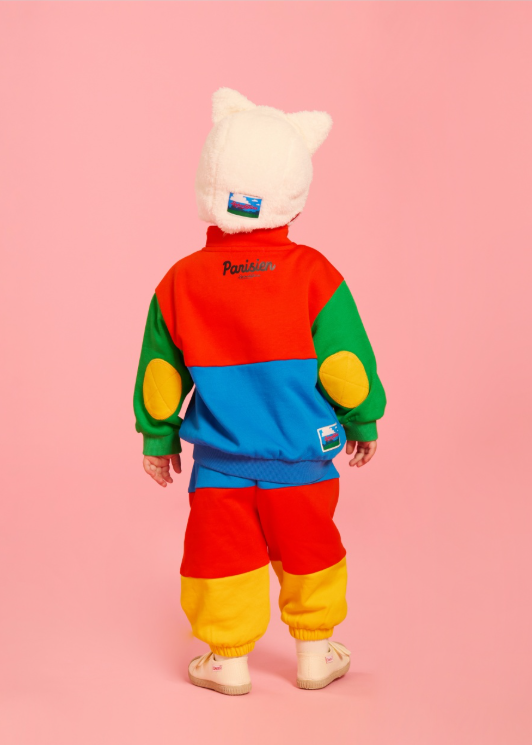 BEBE DE PINO Leopard baby color block sweatshirt