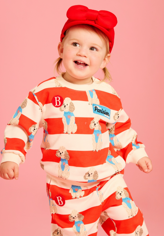 BEBE DE PINO All over poodle baby stripe sweatpants