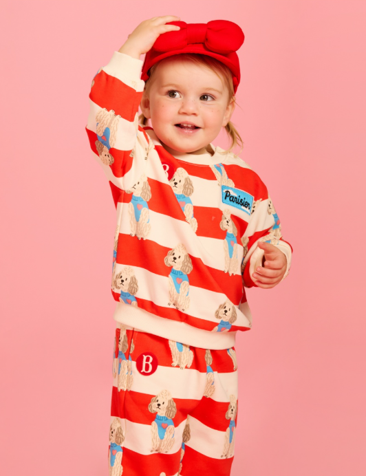 BEBE DE PINO All over poodle baby stripe sweatpants