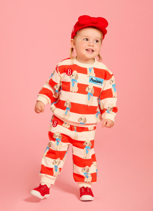 BEBE DE PINO All over poodle baby stripe sweatpants
