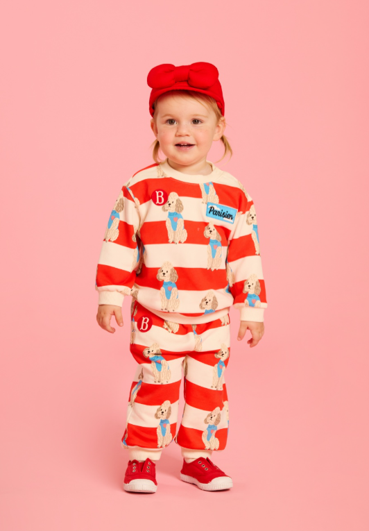 BEBE DE PINO All over poodle baby stripe sweatpants