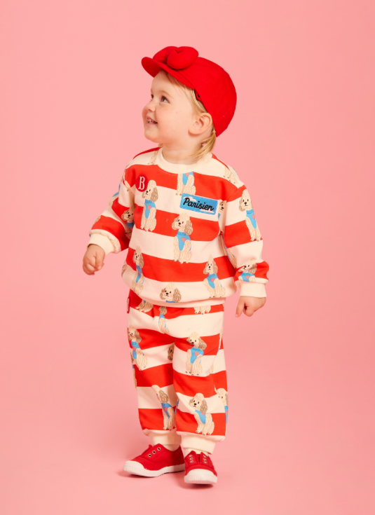 BEBE DE PINO All over poodle baby stripe sweatpants
