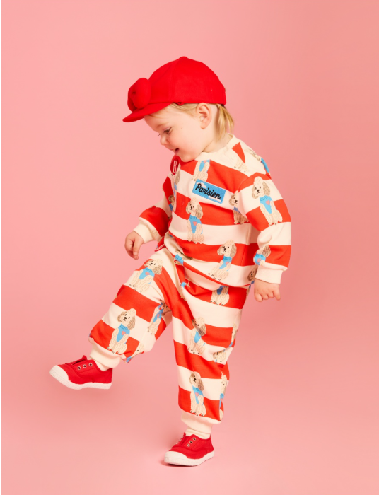 BEBE DE PINO All over poodle baby stripe sweatpants