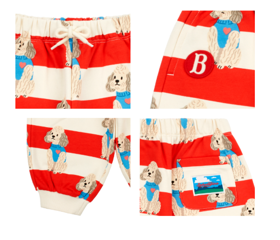 BEBE DE PINO All over poodle baby stripe sweatpants