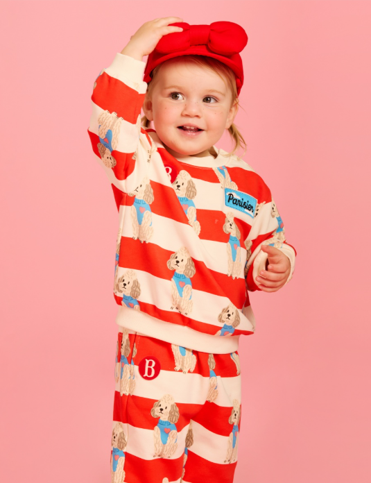 BEBE DE PINO All over poodle baby stripe sweatshirt