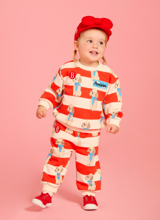 BEBE DE PINO All over poodle baby stripe sweatshirt