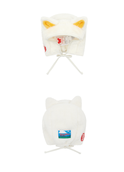 BEBE DE PINO Cat baby boa fur bonnet