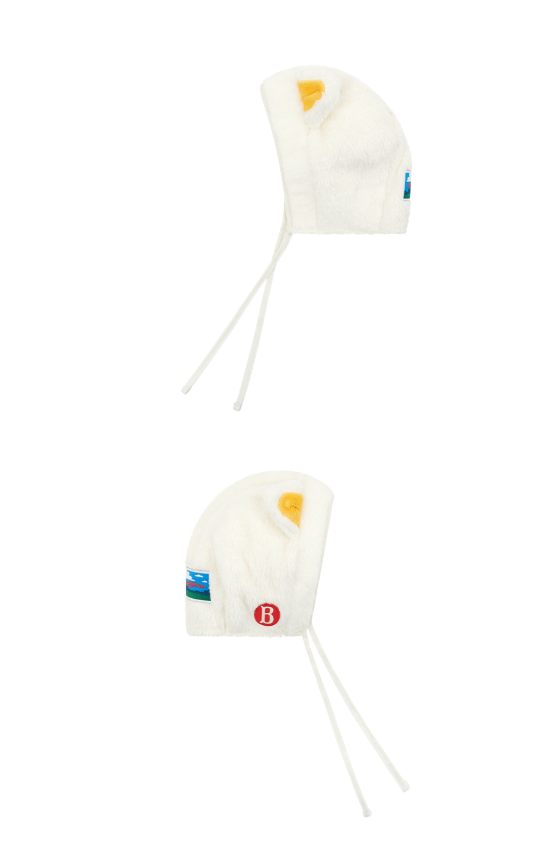 BEBE DE PINO Cat baby boa fur bonnet