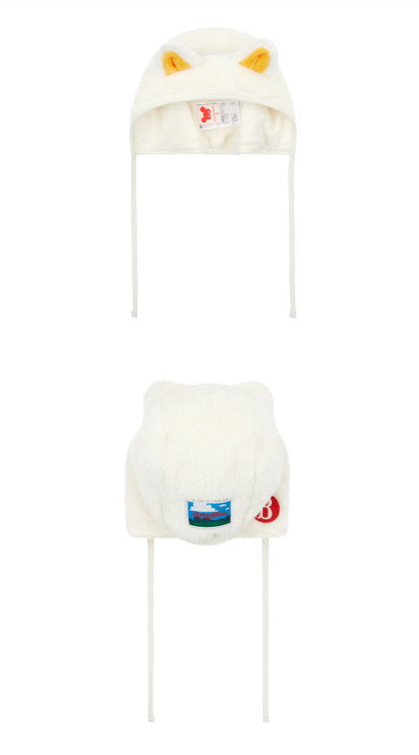 BEBE DE PINO Cat baby boa fur bonnet