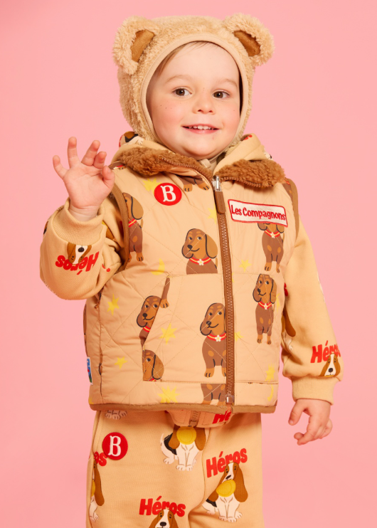 BEBE DE PINO Bear baby boa fur bonnet