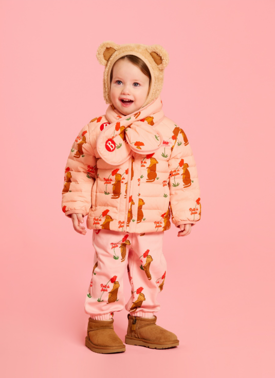 BEBE DE PINO Bear baby boa fur bonnet